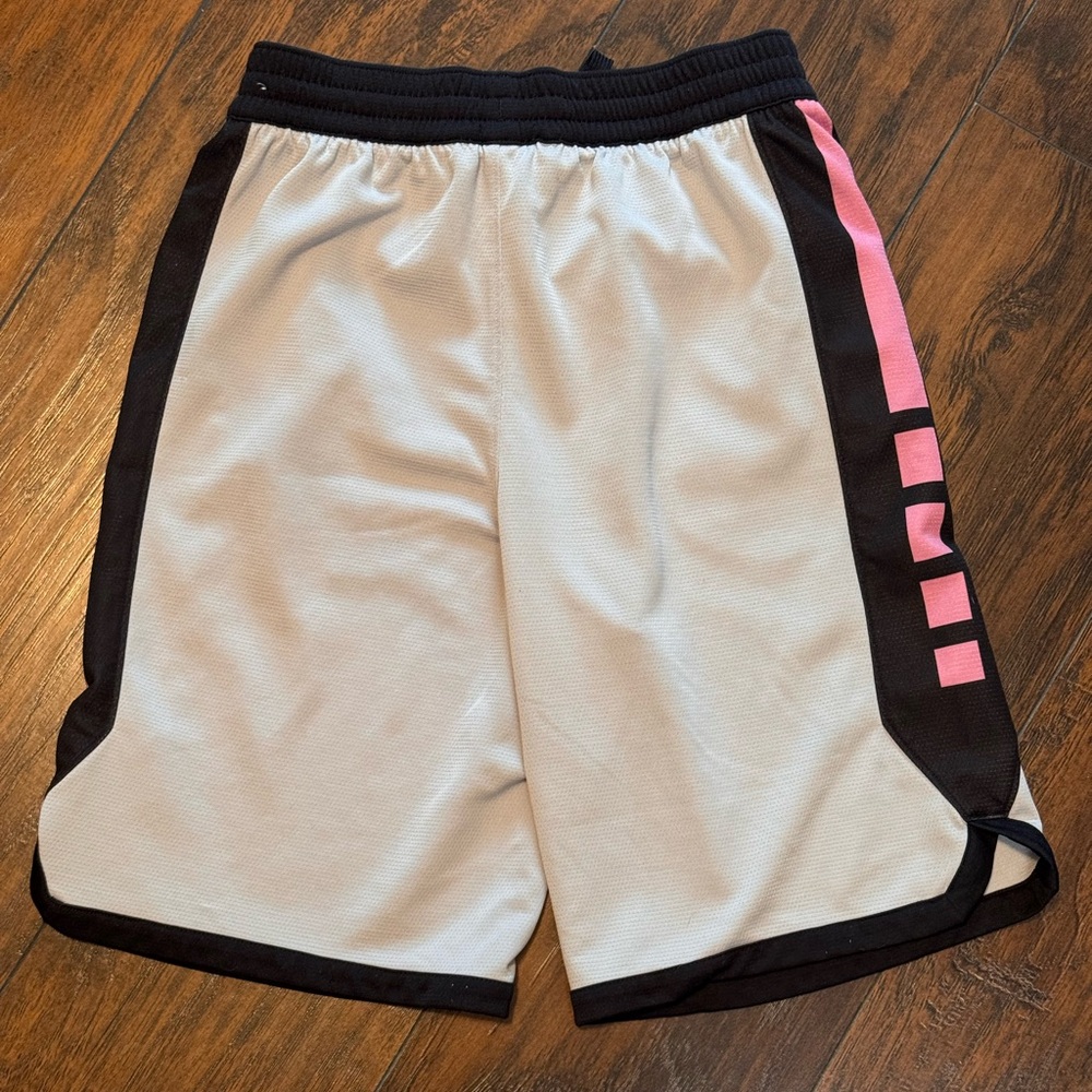 Nike Elite Boys Basketball Shorts Big Kids Size XL YXL Gray Pink Pre-Owned - Picture 5 of 7